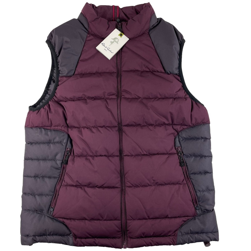 Robert Graham Stratford Woven Puffer Vest In Port Purple Size Mens S NWT